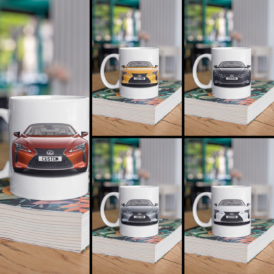 Personalisierter Lexus LC 500 Cabrio Regatta Kaffeebecher Geschenk - Farbe wählbar