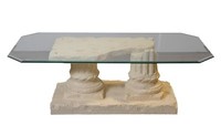 Couchtisch Wohnzimmer SteinmöBel Marmortisch Antiker Glastisch 120Cmx60Cm