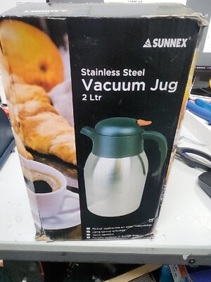 Kaffeekanne Thermo Getränke Servierer Druckknopf Doppelwand Vakuum 2L (DENT)