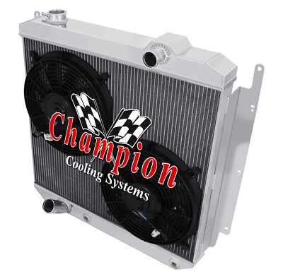 Atomic Champion 3 Row All Aluminum Radiator W/ 2 12'' Fans for 1957 Oldsmobile 88