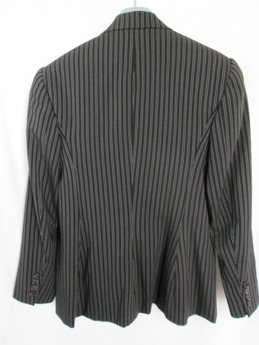 RALPH LAUREN Collection Purple Label 100% Wool Black Striped Blazer Size 12 - Picture 6 of 8