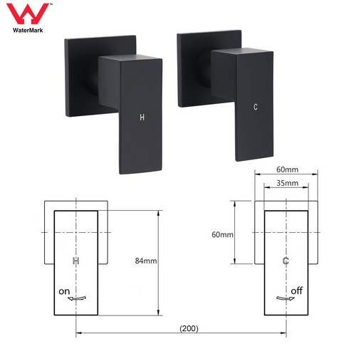 Matte Black Square Bathroom Wall Spout Basin Mixer Tap Shower Head Grate Waste - Picture 84 of 198