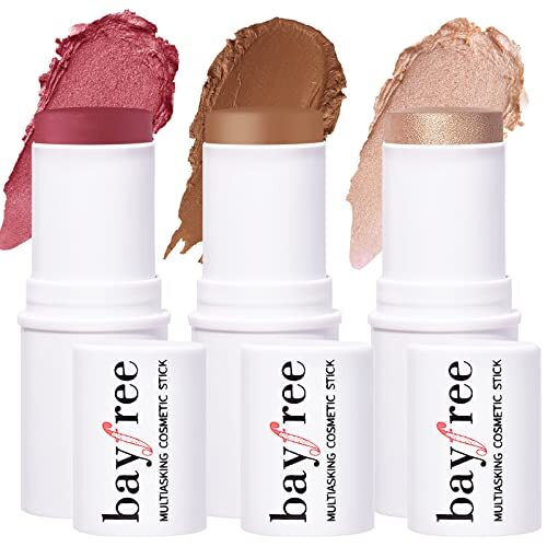 Cosmetics Multi Stick Trio - Cream Blush Stick Highlighter Stick & Moi...