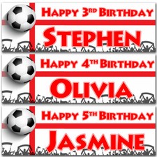 2 Banners de Cumpleaños Personalizados Inglaterra Fútbol Deportes Niño Niños Fiesta