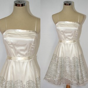 silver fit and flare dress