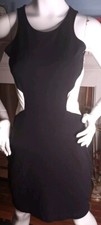WOMEN'S EXPRESS BLACK WHITE SLEEVELESS FITTED STRETCH OPEN BACK SEXY DRESS Sz M