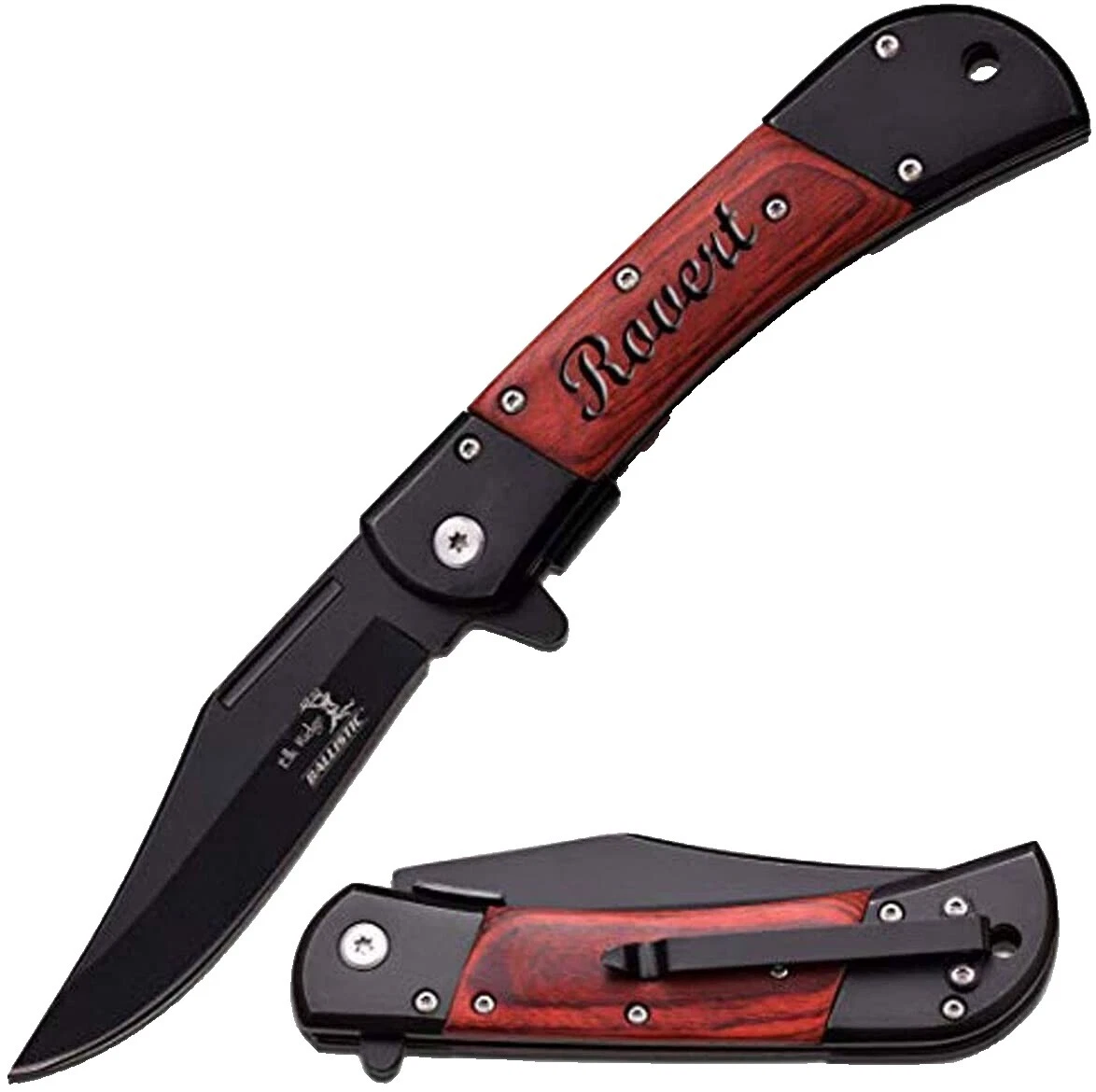 Clip Point Wood Handle Lockback Collectible Folding Knives