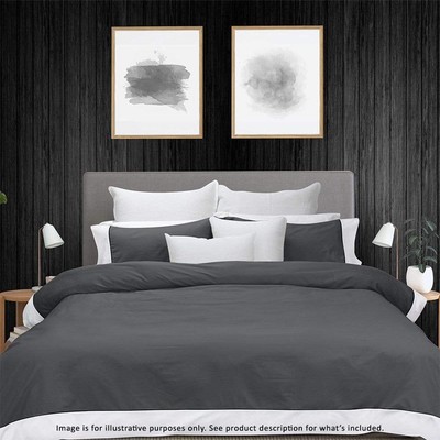 Bas Phillips 250TC Breathe Cotton Quilt Cover Set (Charcoal) - King