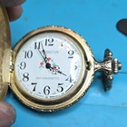 Remington Manual Wind Full Hunter Pocket Watch Yellow Gold Case White Dial — photo 2