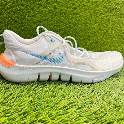 Nike Flex Run 2021 Mens Size 11 Gray White Orange Running Walking Shoes Sneakers