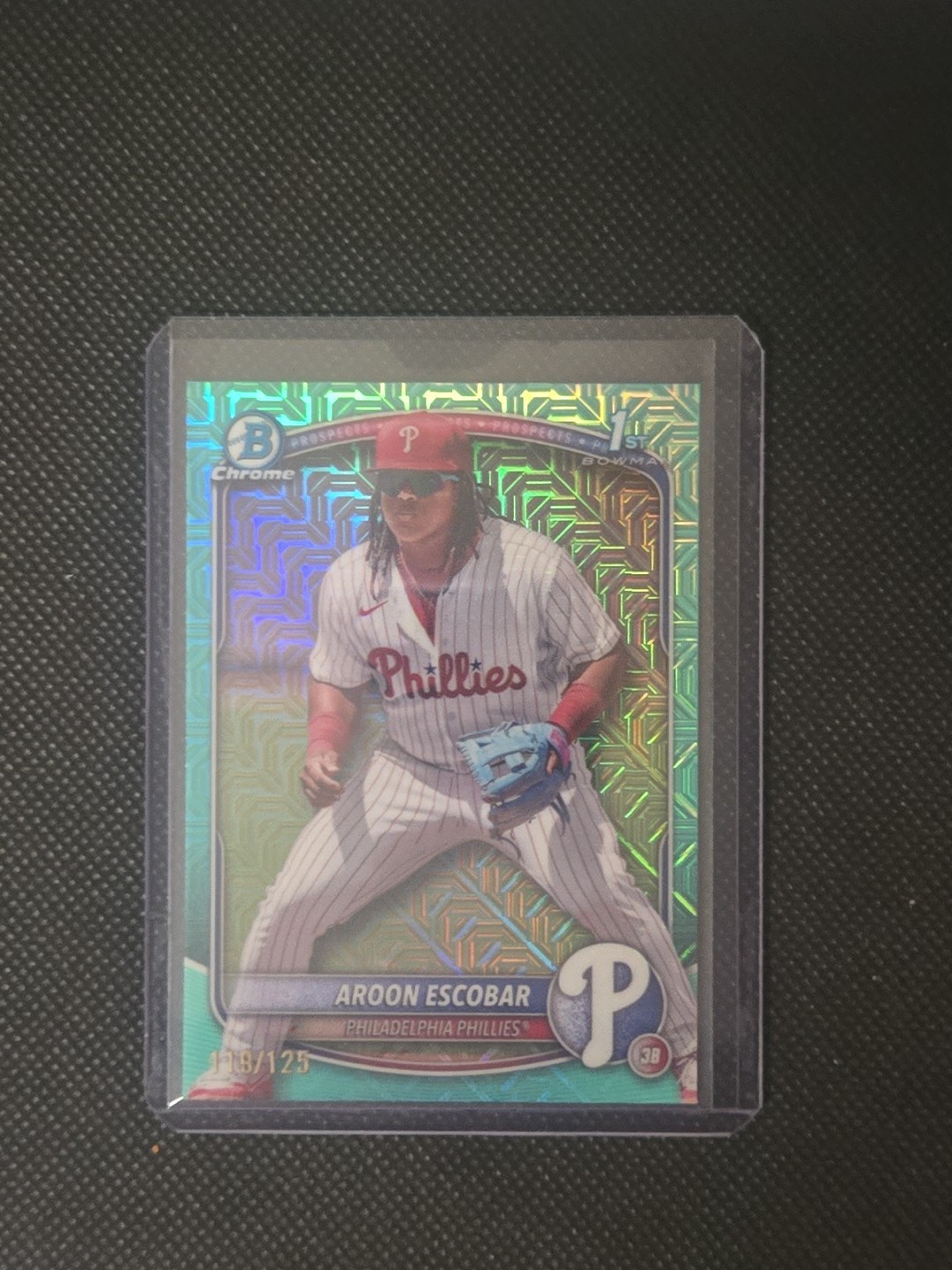 2025 Bowman Chrome - Aroon Escobar 119/125 - Aqua Mojo Ref. 1st Bow. #BCP-65