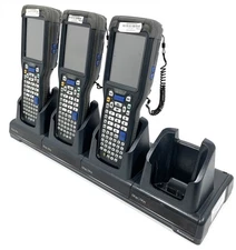 Lot of 3 Intermec CK71 Mobile Computer Scanners with Quad Charging Cradle *Desc