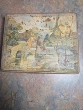 Vintage Edward Sharp&Sons Toffee Tin; "Autum" by R. Brierly of Eynsford, Kent