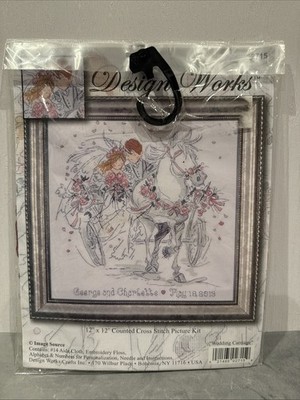 Design Works # 2715 HOCHZEITSKUTSCHE 12 x12  gezählt Kreuzstich fehlendes Tuch