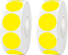 Dot Stickers,Pack of 2400 round Color Coding Circle Dots Stickers Labels 3/4",Y
