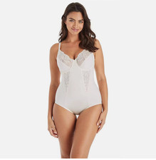 Maidenform Firm Control Shapewear Lace Trim 36DD 1456 Ivory bodysuit 68
