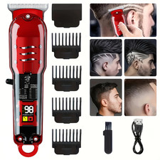 LCD Men's Styling Electric Hair Trimmer Clippers Beard Shaver Cutting Cordless