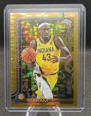 2025-26 TOPPS CHROME PASCAL SIAKAM GOLD PULSAR 25 /50 INDIANA PACERS  BASKETBALL