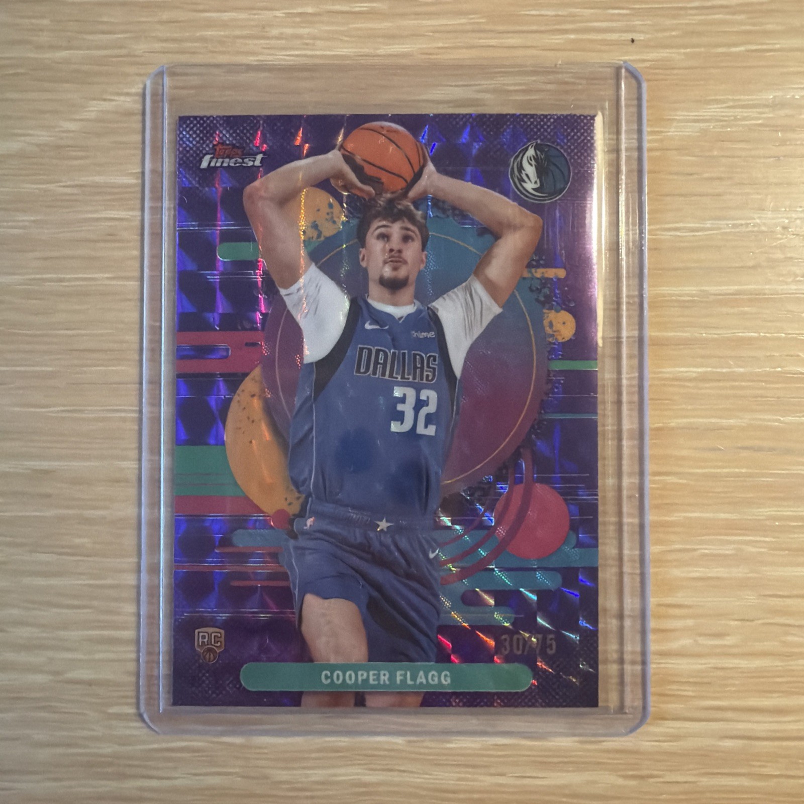 2025-26 Topps Finest Cooper Flagg Uncommon RC Purple Geometric Refractor #/75