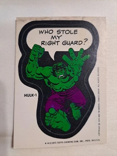 1975 Topps Marvel Vintage Comic Book Heroes Sticker Hulk - 1