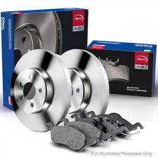 Genuine Apec Rear Brake Discs & Pads Set Solid for Mazda Mazda6