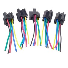 5 pcs 5 Pin Cable Relay Socket Harness Connector DC 12V for Car