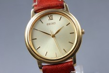 [Exc+5] Seiko 5S21-6011 Gold Quartz Men’s Watch From JAPAN