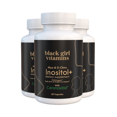 3-Pack Black Girl Vitamins Inositol - Weight Loss & Nutrition Support - 180 Caps