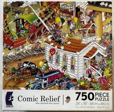 CEACO 750 PC Puzzle RJ Crisp Comic Relief WHO STARTED THIS MESS Missing 1 Pc