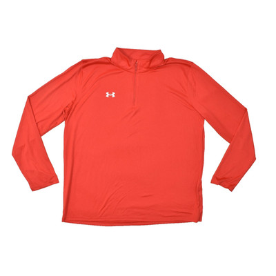 Under Armour Men's XL Red Quarter Zip Pullover Track Running Shirt Warmup Top