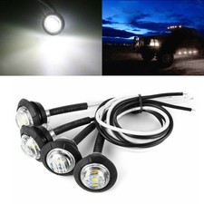 Lot de 4 feux de position latéraux de voiture étanches 12V LED blanc clignotan