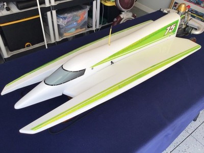 RC Tunnel Boat, Carbon Vision Craft Racing Boat w/ Modified K&B 7.5 Super Pro