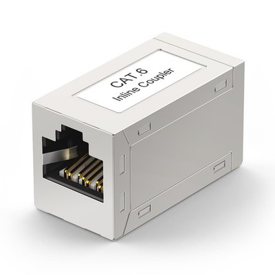 VCELINK RJ45 Coupler Shielded, Ethernet Cable Extender 1 item, Silver