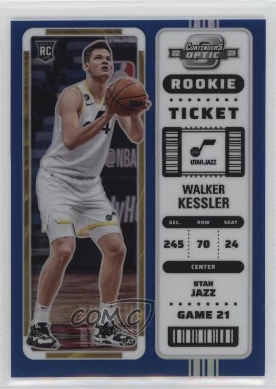 2022-23 Panini Contenders Optic Rookies Blue Prizm 26/99 Walker Kessler #1 fm0