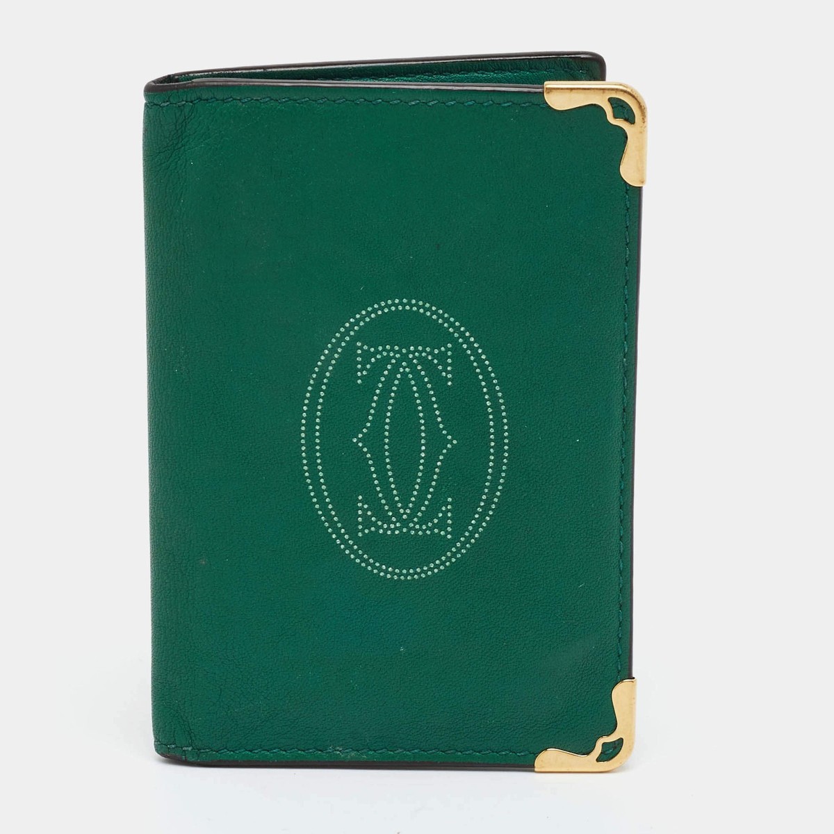 Cartier Must de Cartier Green Leather Card Holder | eBay