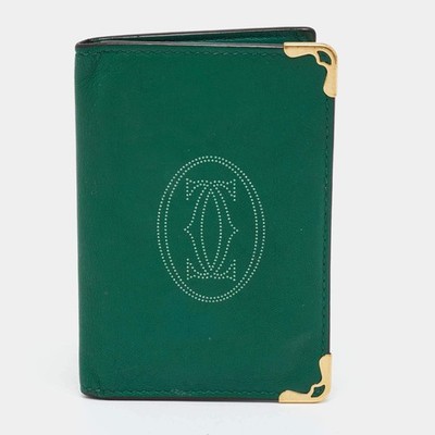 Cartier Must de Cartier Green Leather Card Holder | eBay