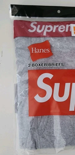 SS25 Supreme Hanes boxer briefs (2 pack) Heather Grey Size L Large New Underwear