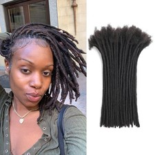 Vligcor Loc Extensions Human Hair 4 Inch 0.6cm 20 Strands Natural Black