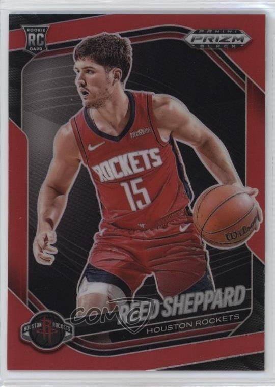 2024-25 Panini Prizm Black Red Prizm 97/299 Reed Sheppard #145 Rookie RC