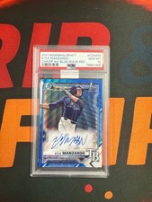 2021 BOWMAN DRAFT KYLE MANZARDO CHR. AU-BLUE WAVE REF 138/150 PSA 10