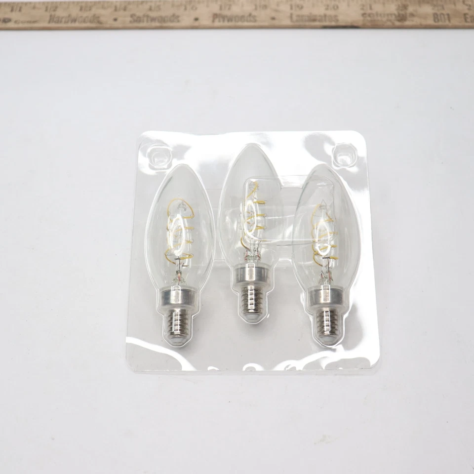 40-Watt Equivalent B11 Dimmable E12 Candelabra Fine Bendy Filament LED Vintage - Image 3 of 4