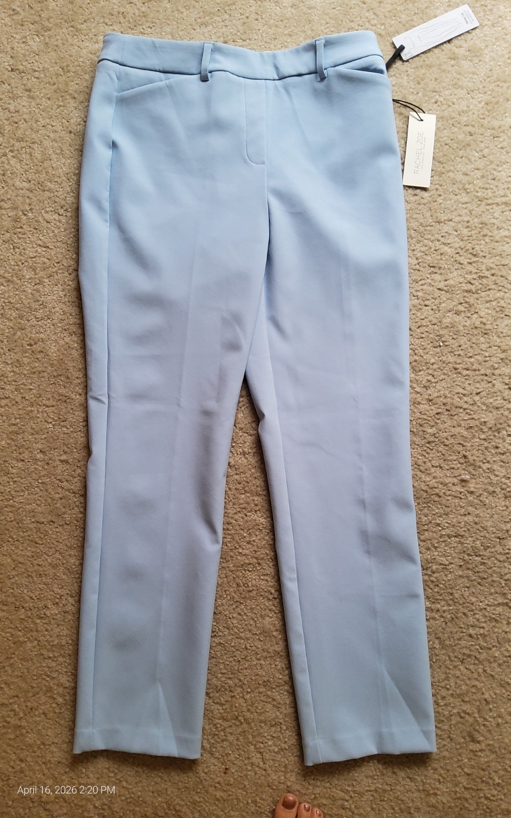 Rachel Zoe Slim Leg Baby Blue Slanted Pocket Ankle Pants Sz M