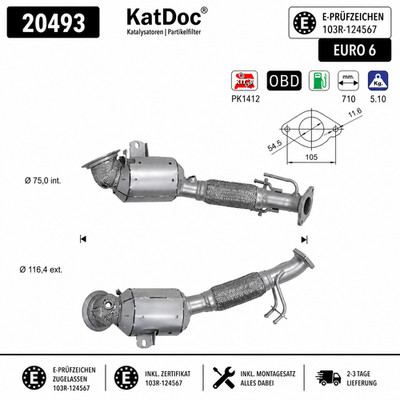   Katalysator für Ford Focus, 1.0, EcoBoost, MHEV Active, Euro 6
