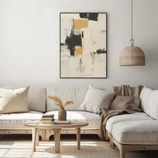 Abstract Wall Art Minimalism Hand Painted on Oil Painting Canvas Black Gray