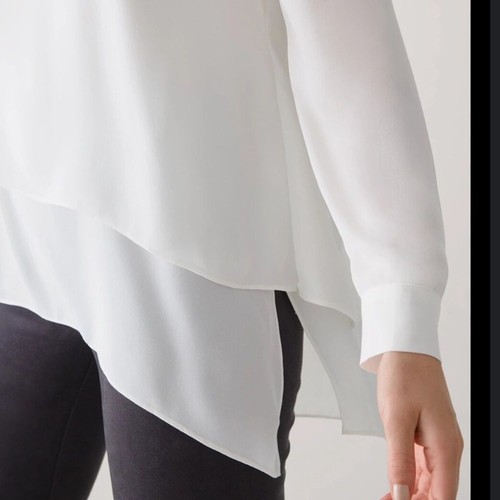 Blusa Blusa Camisa Blusa Top Túnica Cambio Manga Larga Mercado Negro Casa Blanca WHBM 4 - Imagen 14 de 14