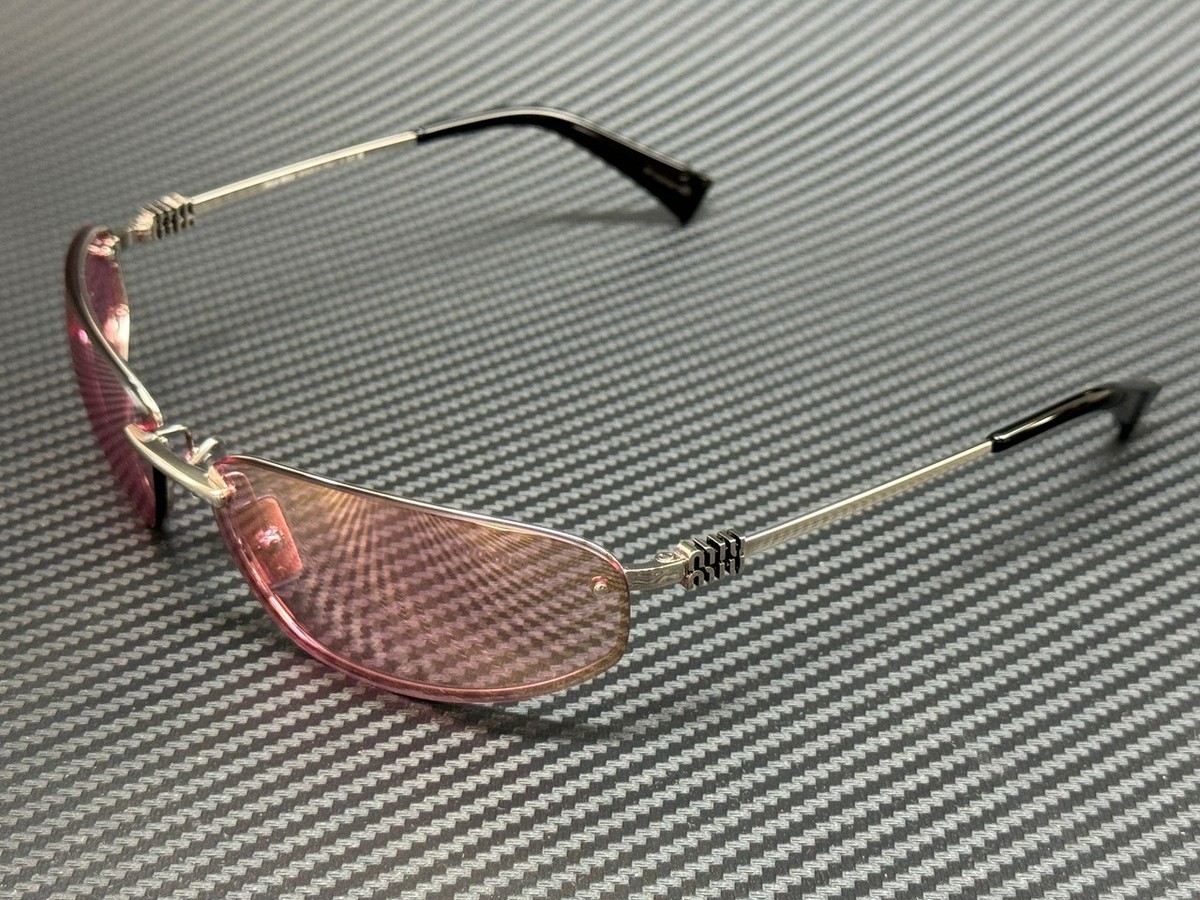 MIU MIU MU A50S 1BC70J Silver Pink Mirror Women's 68 mm Sunglasses
