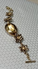 MANGO Vintage Women's Watch Gold Tone Charm Bracelet Quartz 24 mm