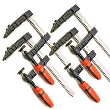 4 PACK - HEAVY DUTY 150MM X 50MM F CLAMPS - SOFT GRIP HANDLE QUICK SLIDE
