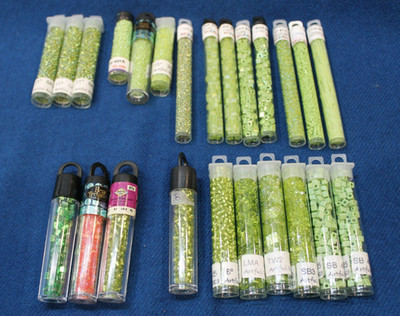 (24 Lot) SEED BEADS 6/0, 11/0, 15/0, PLUS - CUBE / TUBE / ROUND (A32) READ BELOW
