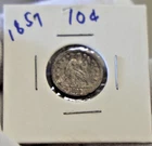 1857 US Seated Liberty Dime 10c VF (Cleaned, Ding)